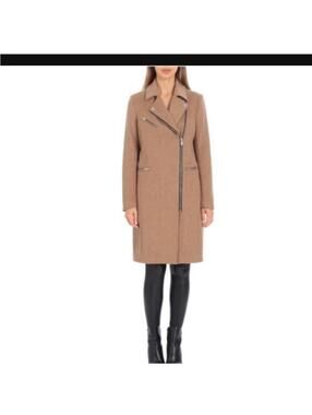 Avec Les Filles Wool Blend Twill Moto Coat